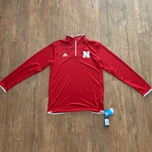 Adidas Climalite Huskers Medium Red Quarter-Zip